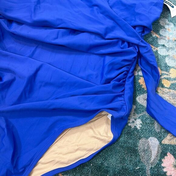 Old Navy Bathing Suit 1X Wrap-Front Secret-Slim Tie-Back Swimsuit One Piece NWT - Picture 11 of 14
